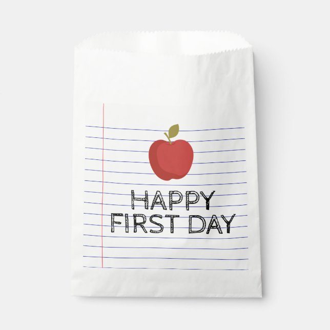 Happy First Day Back to School Apple Teacher  Favour Bag (Front)