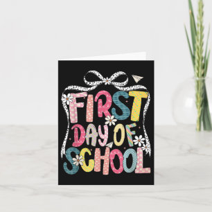 Happy First Day Back To School Coquette Bow Studen Card