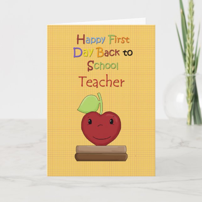 Happy First Day Back to School, Teacher Card (Front)