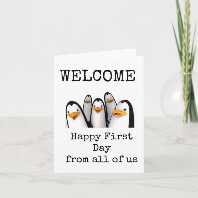 Happy First Day, From All Of Us, Cute Card (Front)