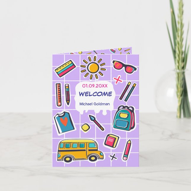 Happy First Day Of 2th Grade WELCOME Invitation (Front)