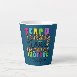 Happy First Day Of 3rd Grade Teacher Lover Boho Latte Mug