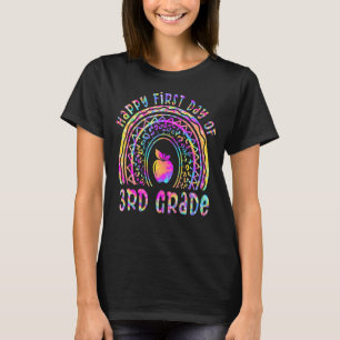 Happy First Day Of 3rd Grade Tie Dye Rainbow Back T-Shirt