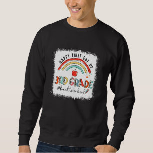 Happy First Day Of 3rd Third Grade Rainbow Back To Sweatshirt