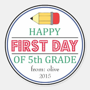 Happy First Day Of 5th Grade Pencil Sticker