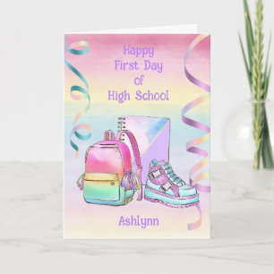 Happy First Day of HIgh School with Name Card