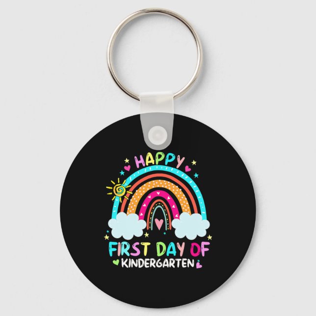 Happy First Day Of Kindergarten Back To School  Keychain (Front)