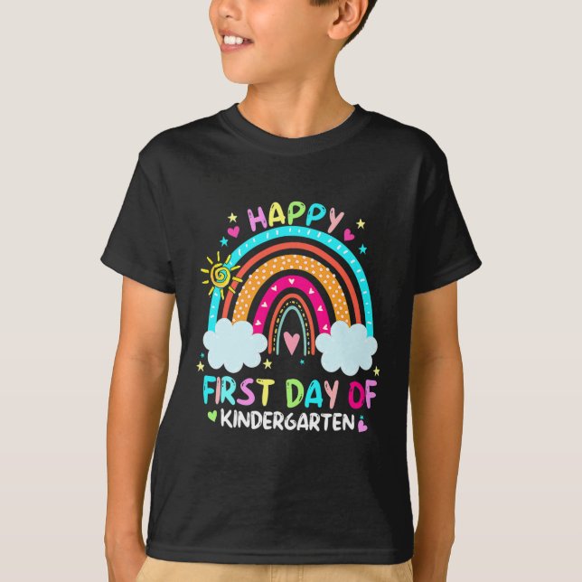 Happy First Day Of Kindergarten Back To School  T-Shirt (Front)