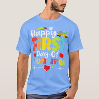 Happy First Day Of Kindergarten Back To School Tea T-Shirt