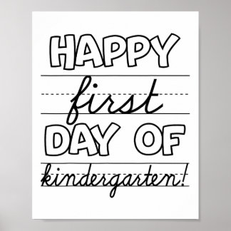Happy First Day Of Kindergarten Kids Ck To School  Poster