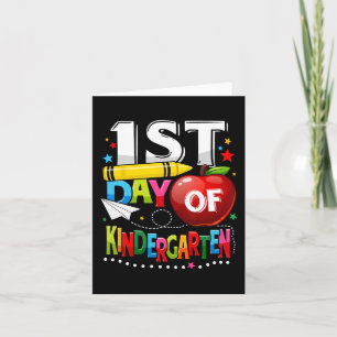 Happy First day of Kindergarten Teacher Fun Back T Card