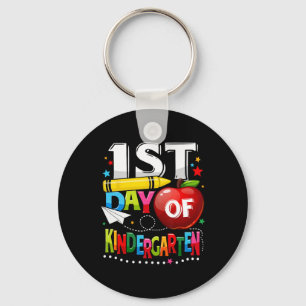 Happy First day of Kindergarten Teacher Fun Back T Keychain