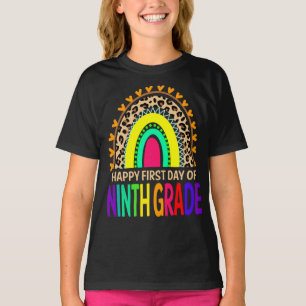 Happy First Day Of Ninth Grade Rainbow Leopard T-Shirt