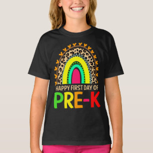 Happy First Day Of Pre-K Rainbow Leopard T-Shirt