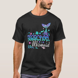 Happy First Day Of Preschool Mermaid Back To Schoo T-Shirt