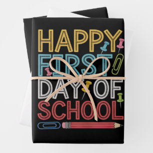 Happy First Day Of School Back To School Wrapping Paper Sheet