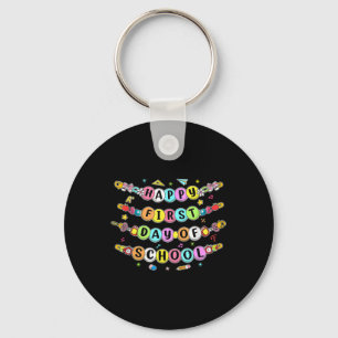 Happy First Day Of School Bracelet, Preppy Back To Keychain