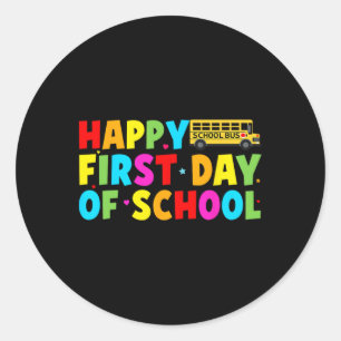 Happy First Day Of School Bus Driver Welcome Back Classic Round Sticker