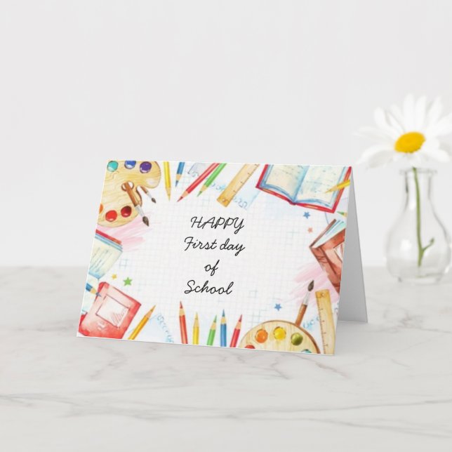 Happy first day of school card (Small Plant)