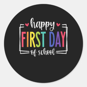 Happy First Day of School Classic Round Sticker