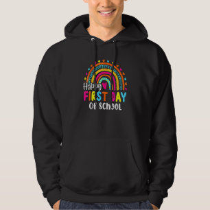 Happy First Day Of School Colourful Rainbow Heart  Hoodie