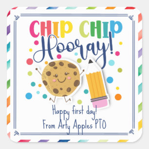 Happy first day of school cookie  square sticker