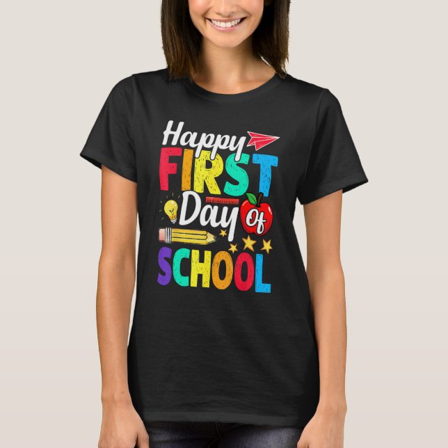 Happy First Day Of School Cute  Back To School 1 T-Shirt (Front)