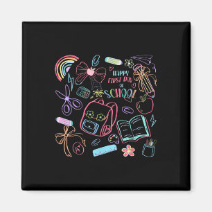 Happy First Day Of School Cute Preppy Back To Scho Magnet