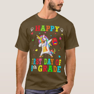 Happy First Day Of School Eighth Grade Cute Unicor T-Shirt