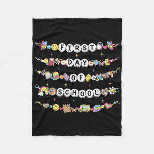 Happy First Day Of School Friendship Bracelets Tea Fleece Blanket