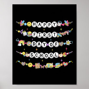 Happy First Day Of School Friendship Bracelets Tea Poster