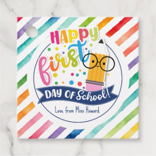 Happy first day of school gift tag, favour tags