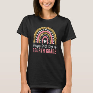 Happy First Day Of School Hello Fourth Grade Boho  T-Shirt