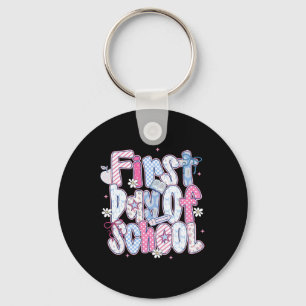 Happy First Day Of School Hello Teacher Kids Back Keychain