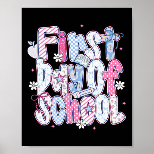 Happy First Day Of School Hello Teacher Kids Back Poster