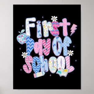 Happy First Day Of School Hello Teacher Kids Ck To Poster