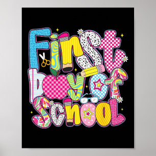 Happy First Day Of School Hello Teacher Kids Ck To Poster