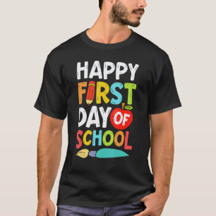 Happy First Day Of School  Men Women Teachers Stud T-Shirt