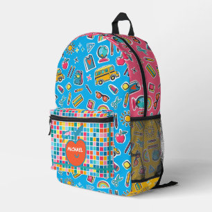 Happy First Day Of School Monogram Personalized Printed Backpack
