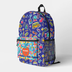 Happy First Day Of School Monogram Personalized Printed Backpack