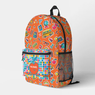 Happy First Day Of School Monogram Personalized Printed Backpack