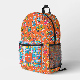 Happy First Day Of School Monogram Personalized Printed Backpack