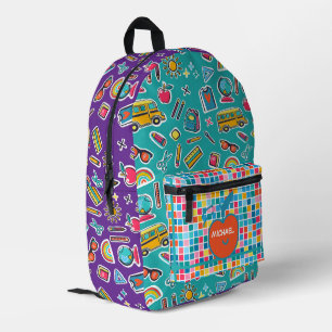 Happy First Day Of School Monogram Personalized Printed Backpack