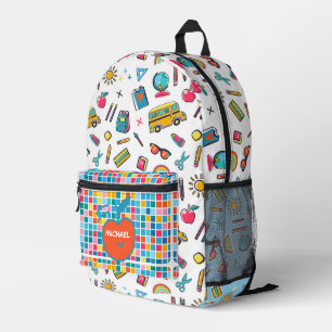Happy First Day Of School Monogram Personalized Printed Backpack