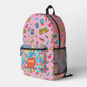 Happy First Day Of School Monogram Personalized Printed Backpack