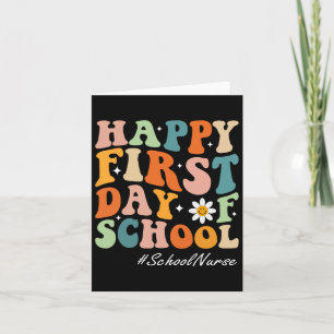Happy First Day Of School Nurse Groovy Retro Byck Card