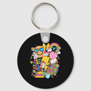 Happy First Day Of School Pencil Lightning Bolt Gr Keychain