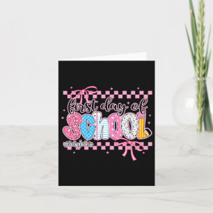 Happy First Day Of School Pencil Teacher Kids Back Card