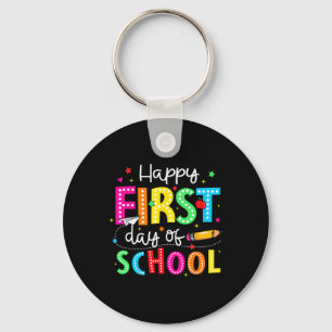 Happy First Day Of School Pencil Teacher Kids Back Keychain