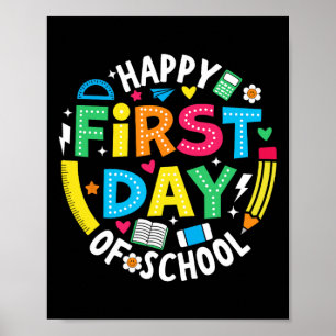 Happy First Day Of School Pencil Teacher Kids Ck T Poster